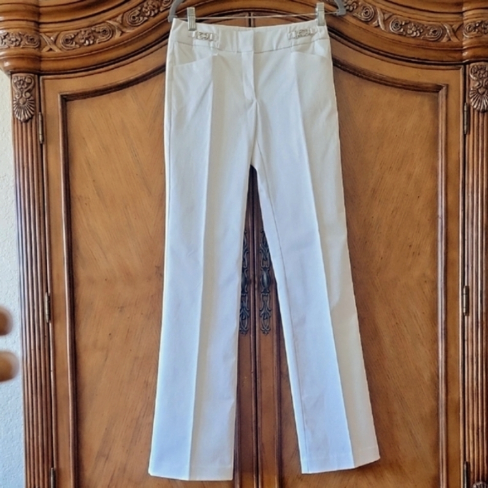 NWOT 7th Avenue Suiting Collection New York & Co White Tailored Pants Tall 0